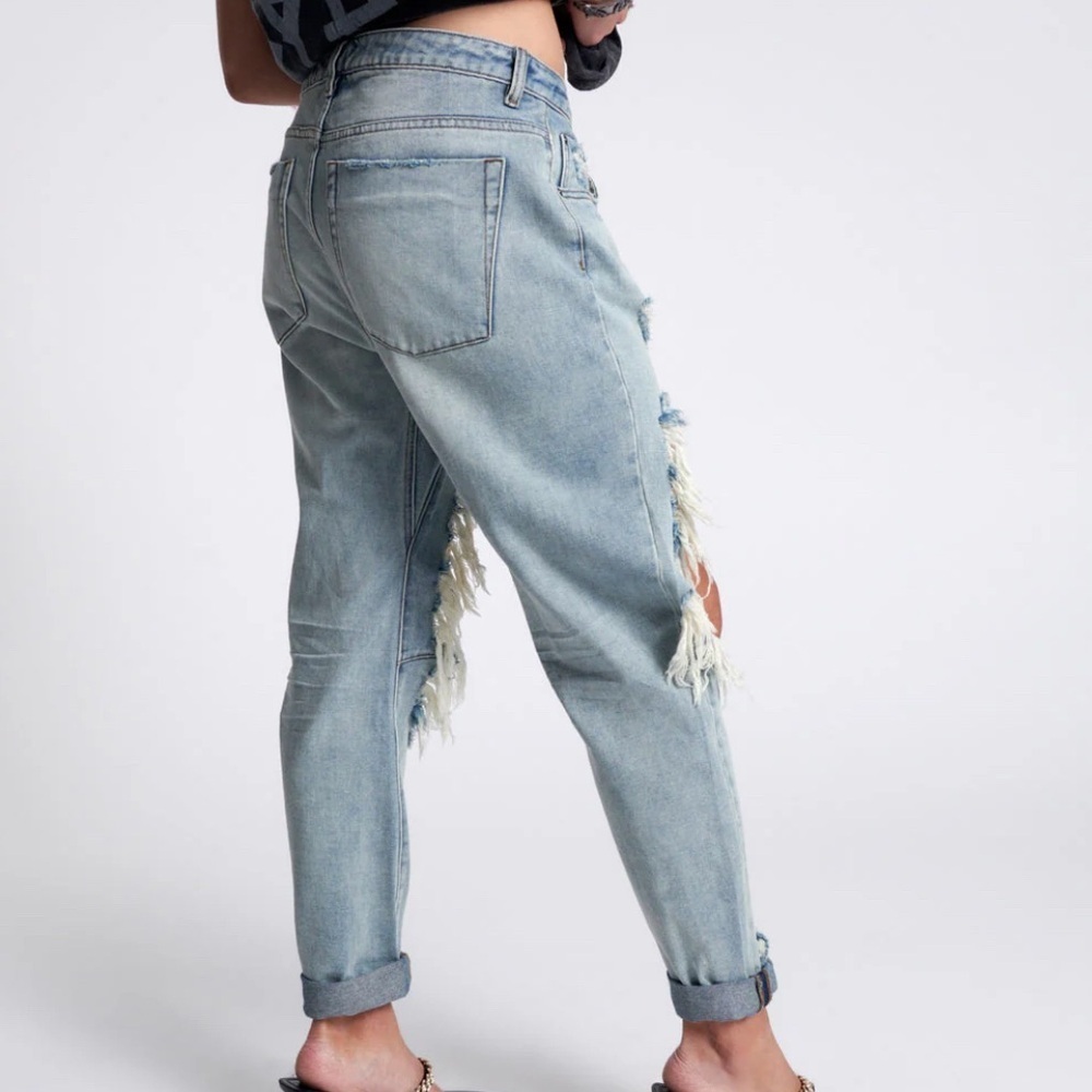 NWT One Teaspoon Trashed Saints Boyfriend Jeans Montanna Size 27 - Picture 5 of 9